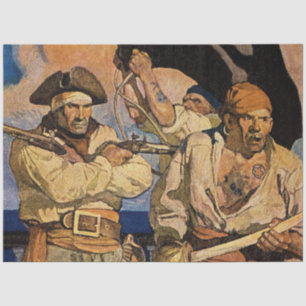 “Pirates” Treasure Island Cover by NC Wyeth Tissue Paper