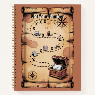 Pirate's Treasure Map   Adventure Themed To-Do Lis Notebook
