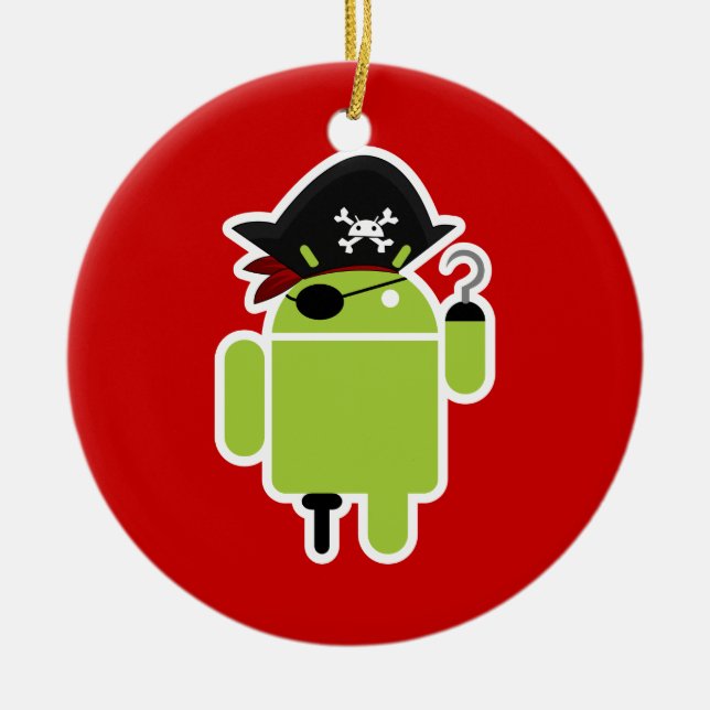 Pirates versus Ninjas Ceramic Tree Decoration (Front)