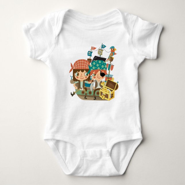 Pirates With Treasure Baby Bodysuit (Front)