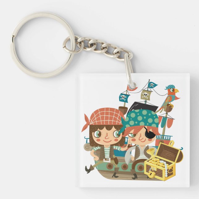 Pirates With Treasure Key Ring (Front)