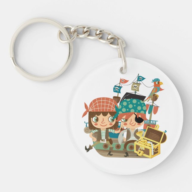 Pirates With Treasure Key Ring (Front)