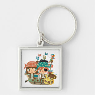 Pirates With Treasure Key Ring