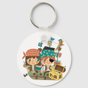 Pirates With Treasure Key Ring