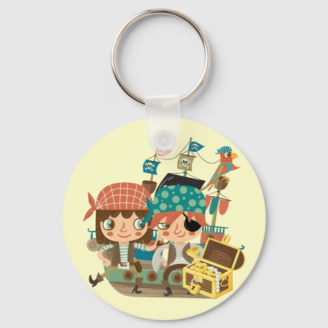 Pirates With Treasure Key Ring (Front)
