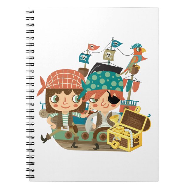 Pirates With Treasure Spiral Notebook (Front)