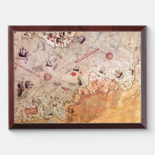 piri reis ancient map history mystery vintage Anta Award Plaque