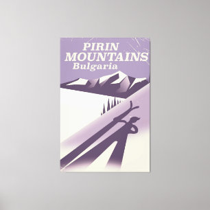 Pirin Mountains Bulgaria ski poster Canvas Print
