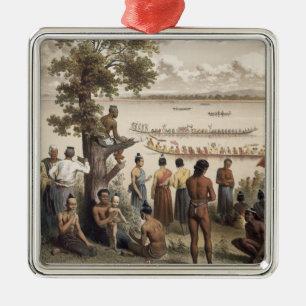 Pirogue races on the Bassac River, detail from 'At Metal Tree Decoration