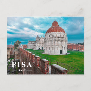 Pisa Baptistery and Cathedral Piazza dei Miracoli Holiday Postcard