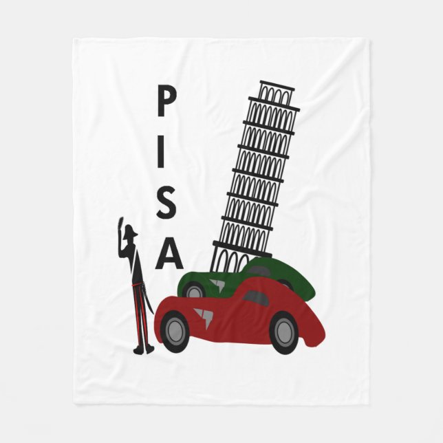 Pisa City Fleece Blanket (Front)
