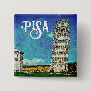 Pisa Italy europe Paint Colorful 15 Cm Square Badge