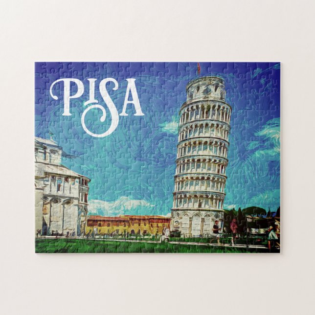 Pisa Italy europe Paint Colorful Jigsaw Puzzle (Horizontal)
