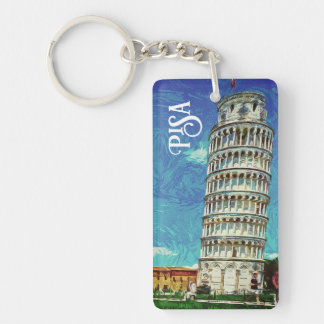 Pisa Italy europe Paint Colorful Key Ring