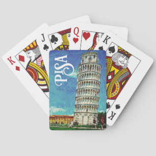 Pisa Italy europe Paint Colorful Playing Cards