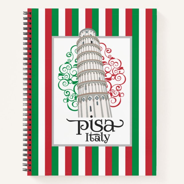 Pisa Italy Leaning Tower Design Notebook (Front)
