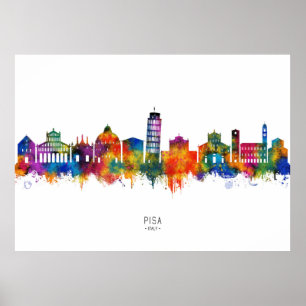 Pisa Italy Skyline Poster