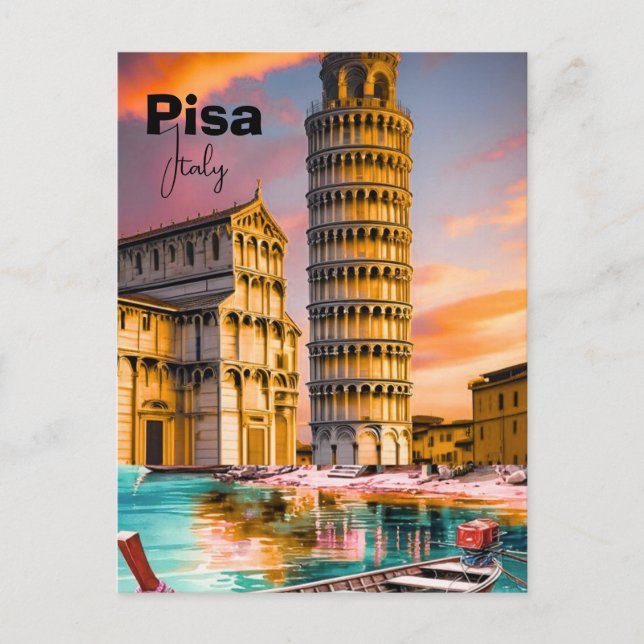 Pisa Italy Travel Postcard, Pisa Travel Art Postca Postcard (Front)