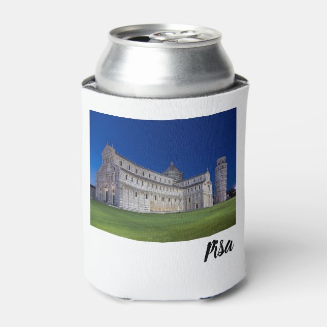 Pisa Leaning Tower Night Panorama Italy Gift Can Cooler (Can Front)