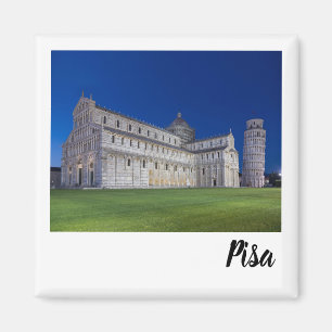 Pisa Leaning Tower Night Panorama Italy Gift Magnet