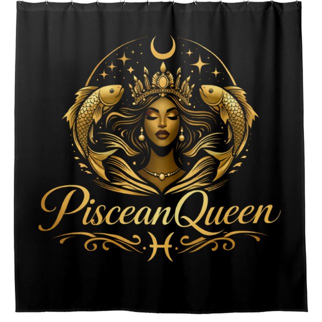 Piscean Queen Face Shower Curtain (Front)