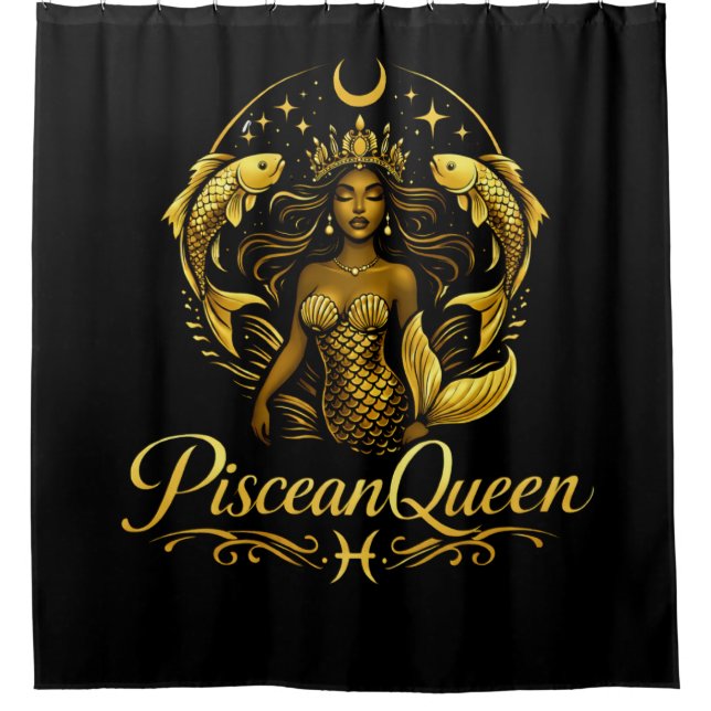 Piscean Queen Shower Curtain (Front)