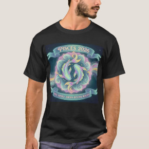 Pisces 2026 Zodiac Mandala   Water Sign Astrology  T-Shirt