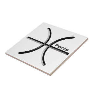 PISCES, Abstract Design of the Zodiac Sign,  T-Shi Tile