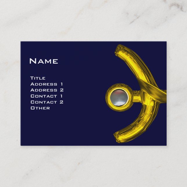 PISCES ABSTRACT, Pearl blue yellow pink grey Business Card (Front)