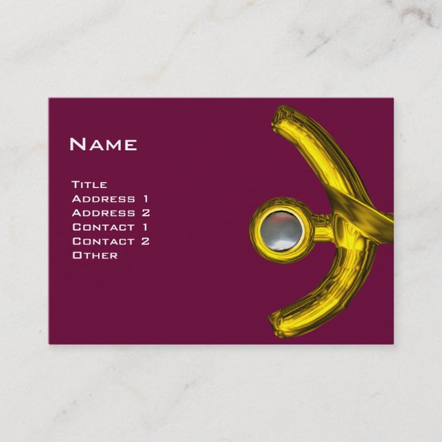 PISCES ABSTRACT, Pearl purple yellow pink grey Business Card (Front)