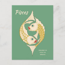 Pisces Art Nouveau Zodiac sign CC1264 Astrology