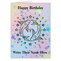 Pisces Astrology Birthday Card Feb 19-March 20