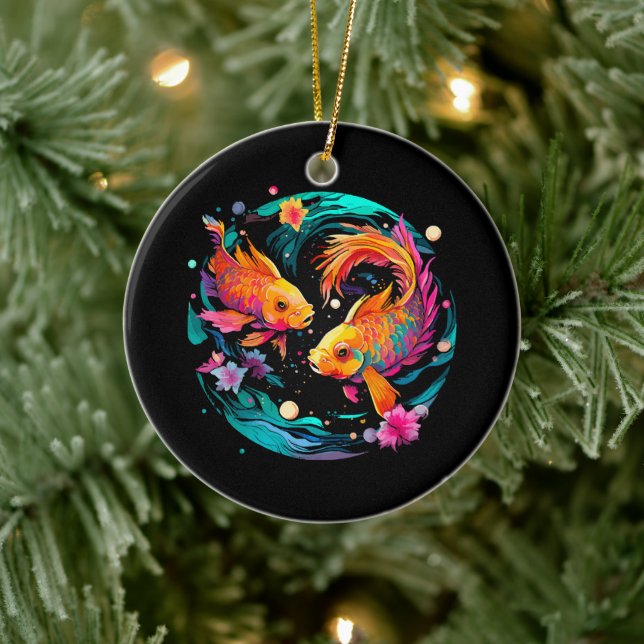 Pisces Astrology Sign Ceramic Tree Decoration (Tree)