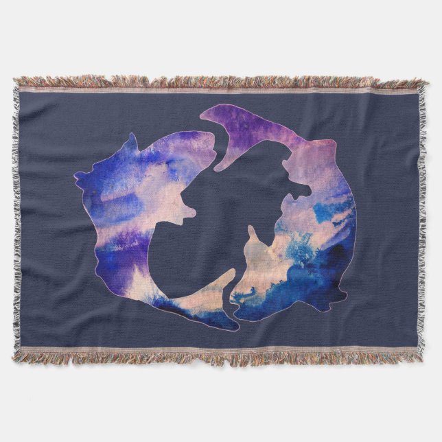 Pisces Astrology  Sign Throw Blanket (Front)
