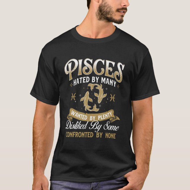 Pisces Astrology Symbol Zodiac Sign Horoscope Birt T-Shirt (Front)