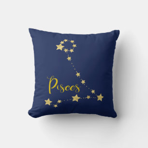 Pisces Astrology with Constellation of Stars Cushion