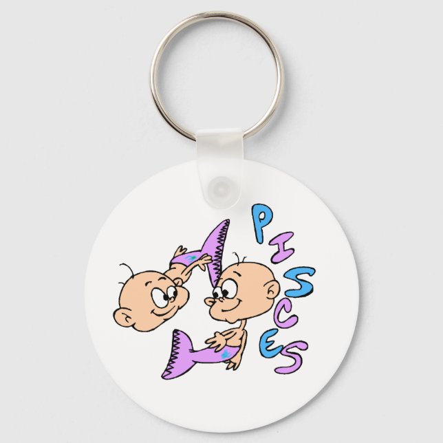 Pisces Baby Fish Key Ring (Front)