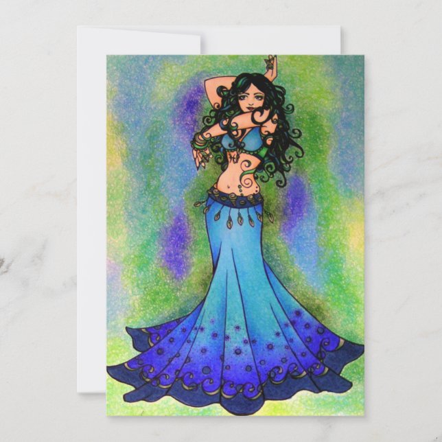 Pisces belly Dancer Astrology Sign Belly Dancing Invitation (Front)