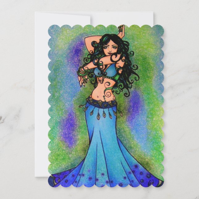 Pisces Belly Dancer  Invitation (Back)