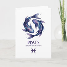 Pisces Birthday Card