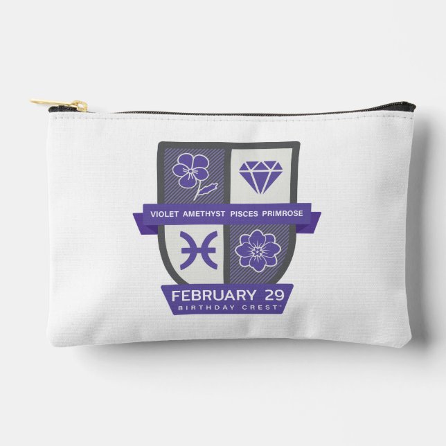 Pisces Birthday Crest™ for February 19-29 Accessory Pouch (Front)
