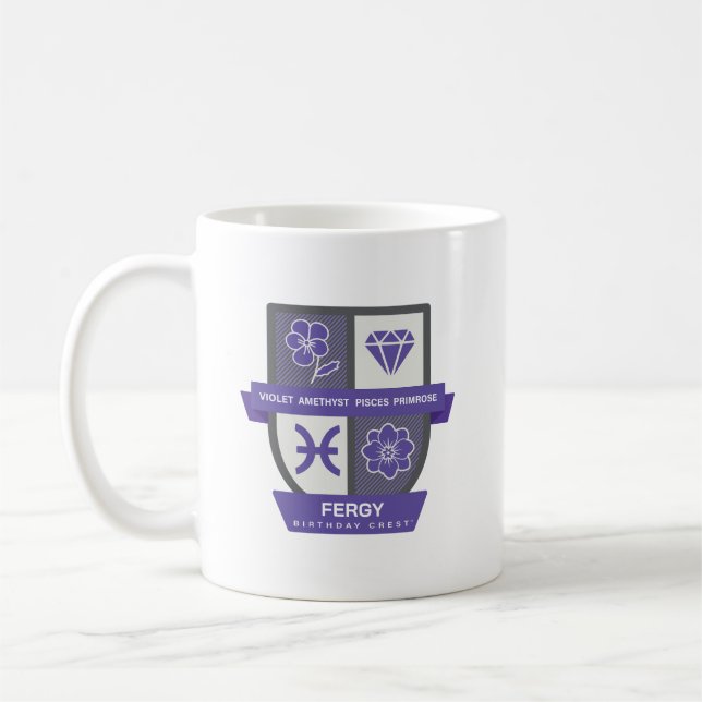 Pisces Birthday Crest™ for February 19-29 Mug (Left)