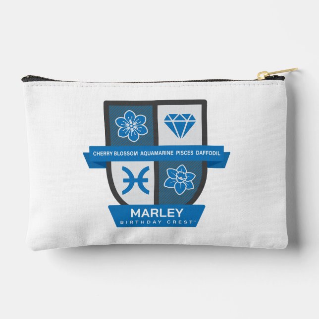 Pisces Birthday Crest™ for March 1-20 Accessory Pouch (Back)