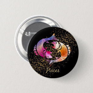 Pisces - Birthday Sign 6 Cm Round Badge