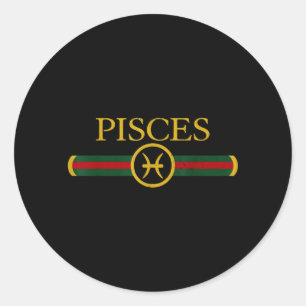 Pisces Birthday Zodiac Sign Horoscope February Classic Round Sticker