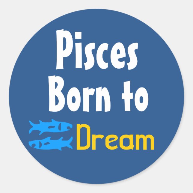 Pisces Born to Rebel Classic Round Sticker (Front)