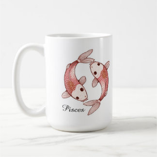 Pisces Celestial Zodiac Mug - Twin Fish Art