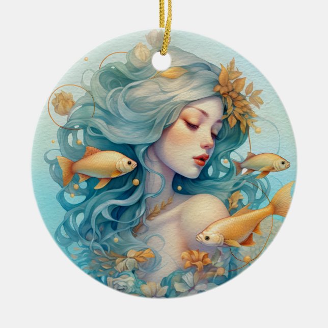 Pisces Ceramic Ornament (Front)