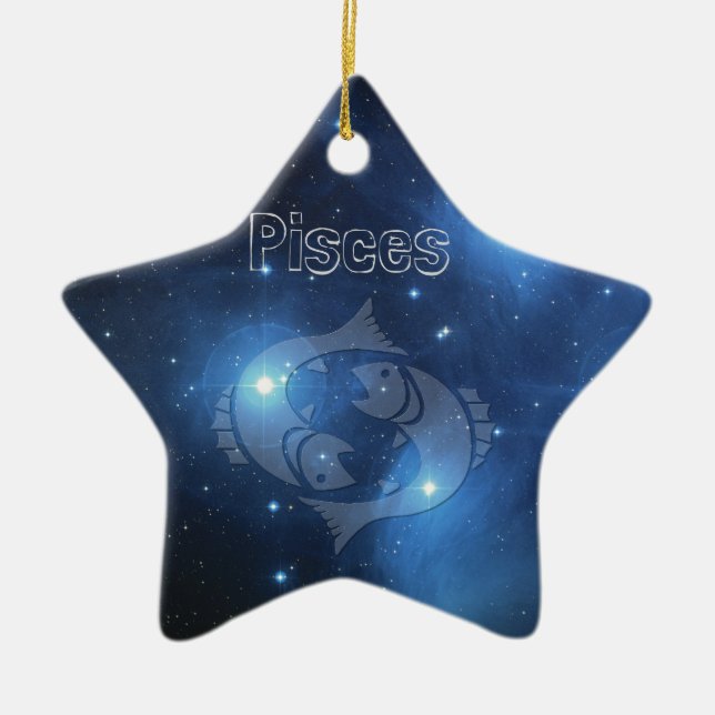 Pisces Ceramic Tree Decoration (Front)