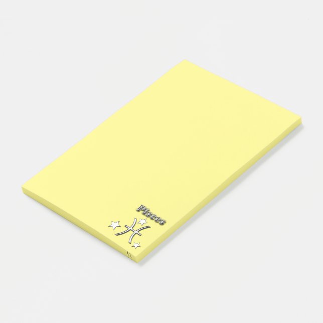 Pisces chrome symbol post-it notes (Angled)